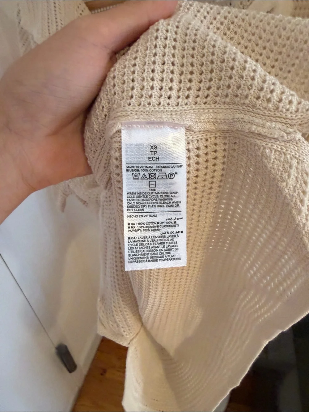 Banana Republic Cream Open-Knit Short Sleeve Button Shirt